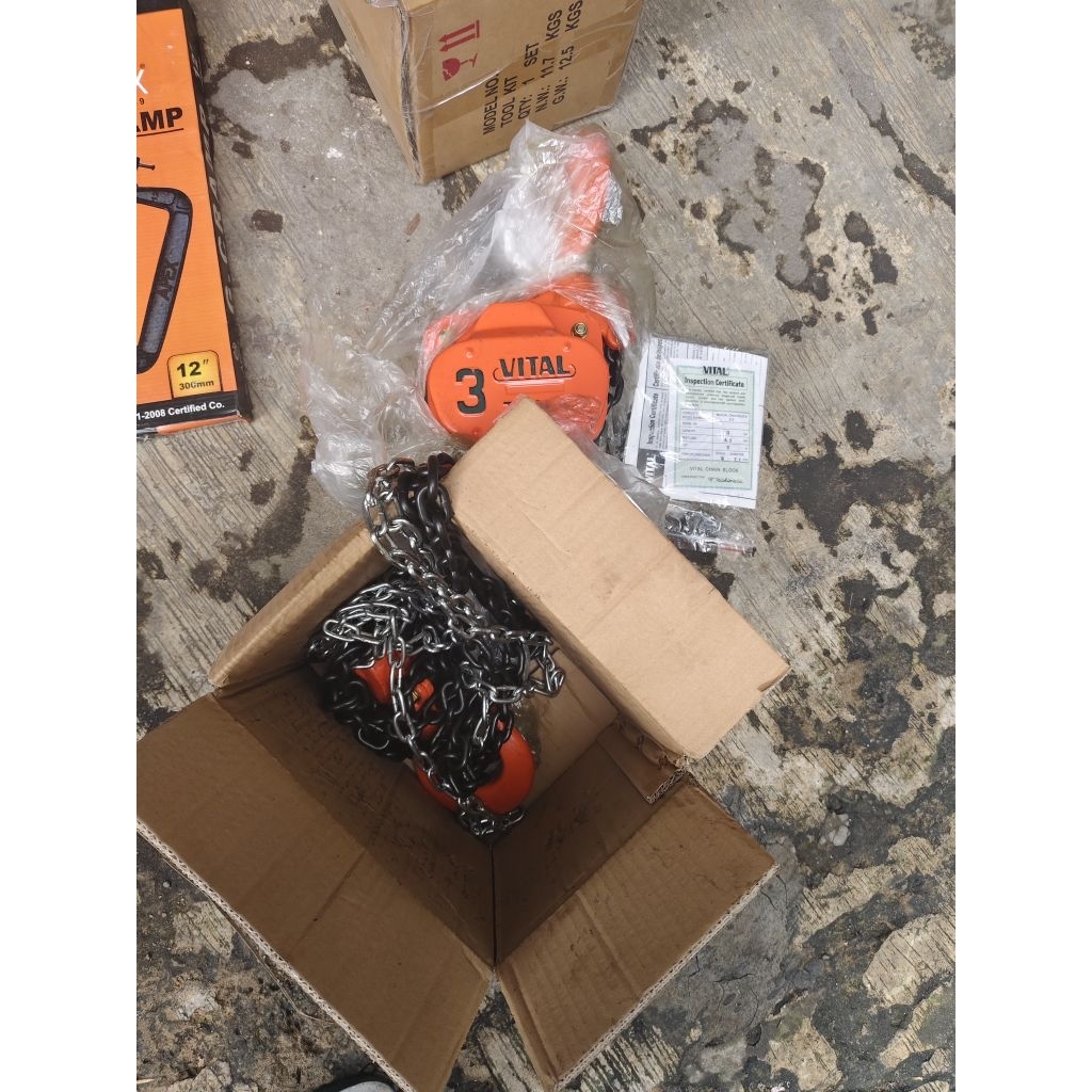 Chain block takel 3 ton x 15 meter vital / katrol takel 3 ton x 15 meter vital