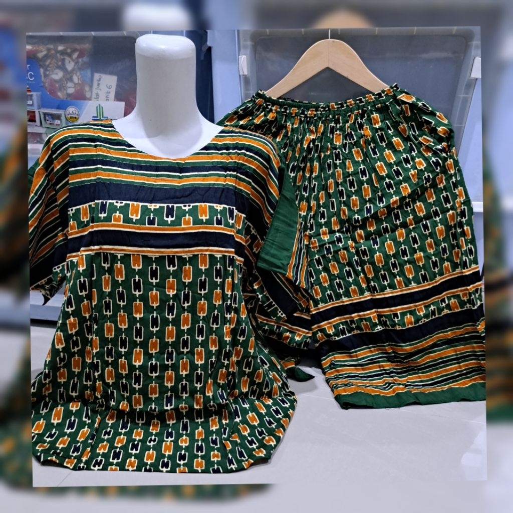 Jumbo LD124 Baju Tidur Piyama Rayon kulot Gajah Putih