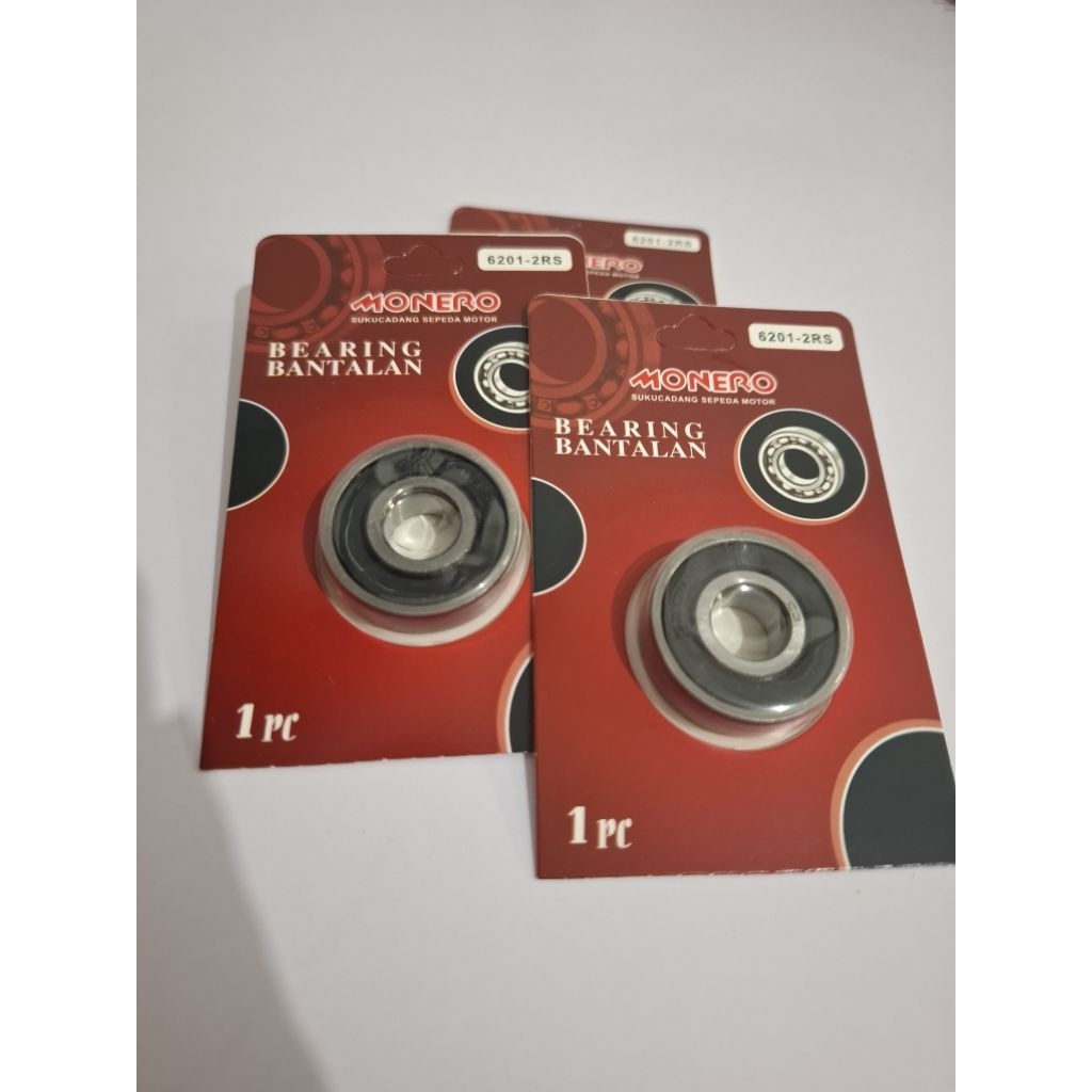 10 PC / 1 KOTAK BEARING 6201 MONERO LAHAR LAKER RODA 6201 2RS MONERO