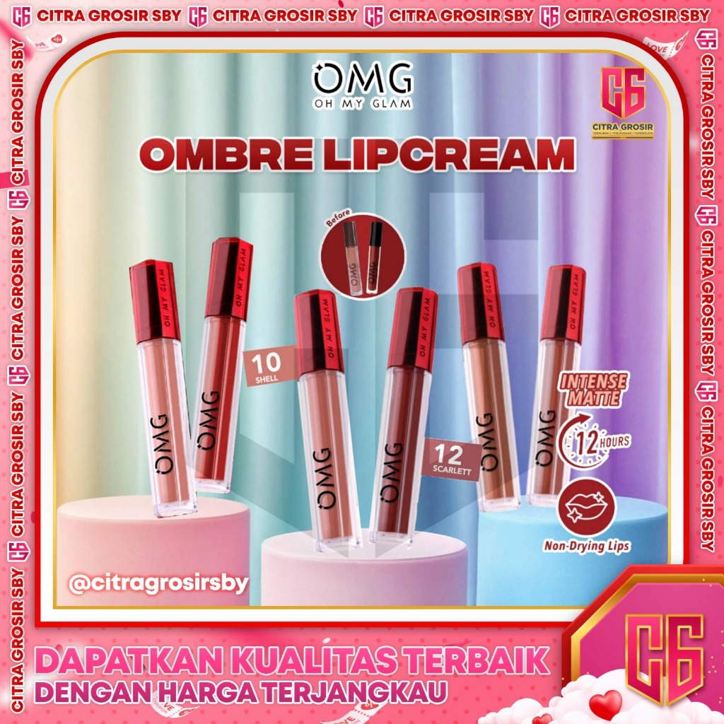 PAKET BEST Ombre OMG Oh My Glam Lip Cream || Tahan Lama & Ringan