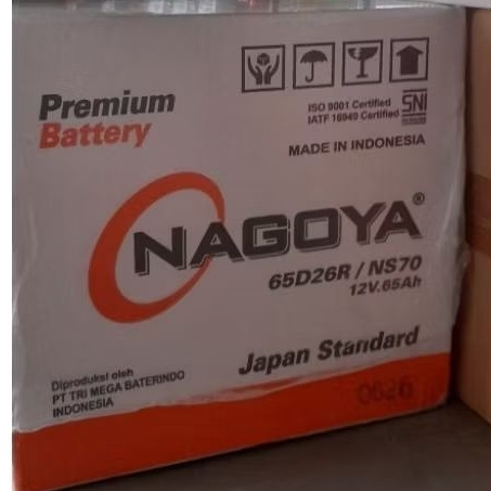 Aki Mobil Merk NAGOYA Basah Type NS70 (65 Ah) Mobil Panther Kijang Lancer dll