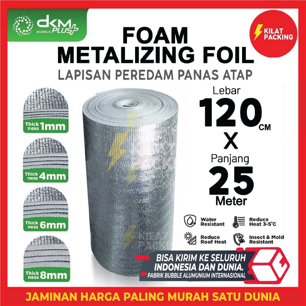 UM1 Alumunium foil thermal foam metalizing foil peredam panas atap roll