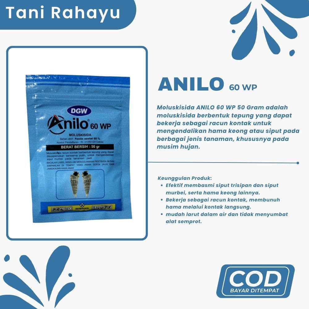Obat Keong Moluskisida ANILO 60WP 50 Gram