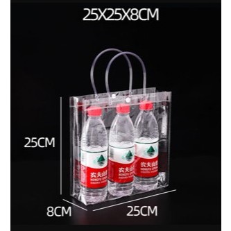 

-RR M01C- TAS TRANSPARANT 25*25*8 CM - SHOPPING BAG TRANSPARANT - TAS HAMPERS TRANSPARANT