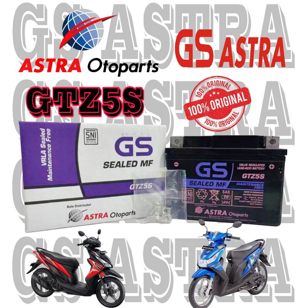 AKI GS ASTRA BEAT FI(NON ISS) , BEAT KARBU , VARIO 110 , SCOOPY , KHARISMA , REVO 110 AKI GS ASTRA G