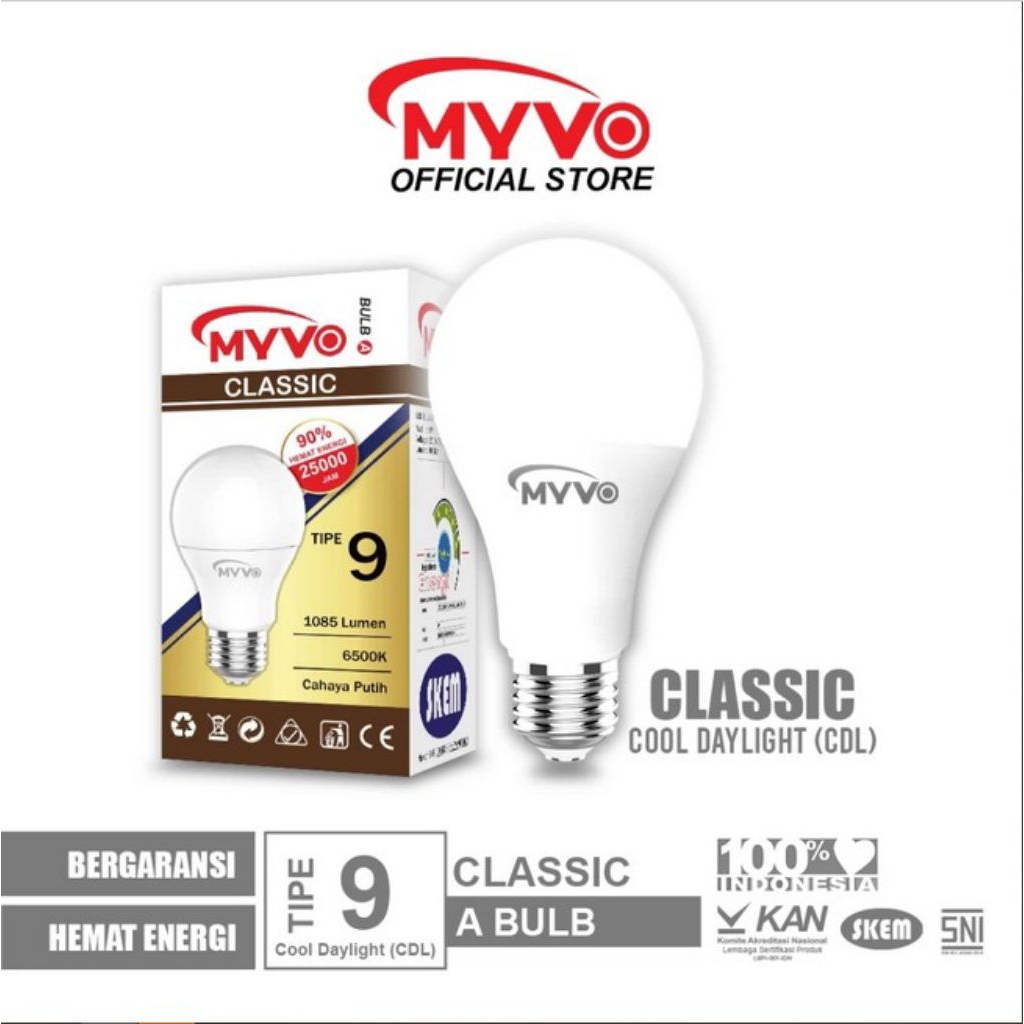 Lampu LED MYVO 9 Watt