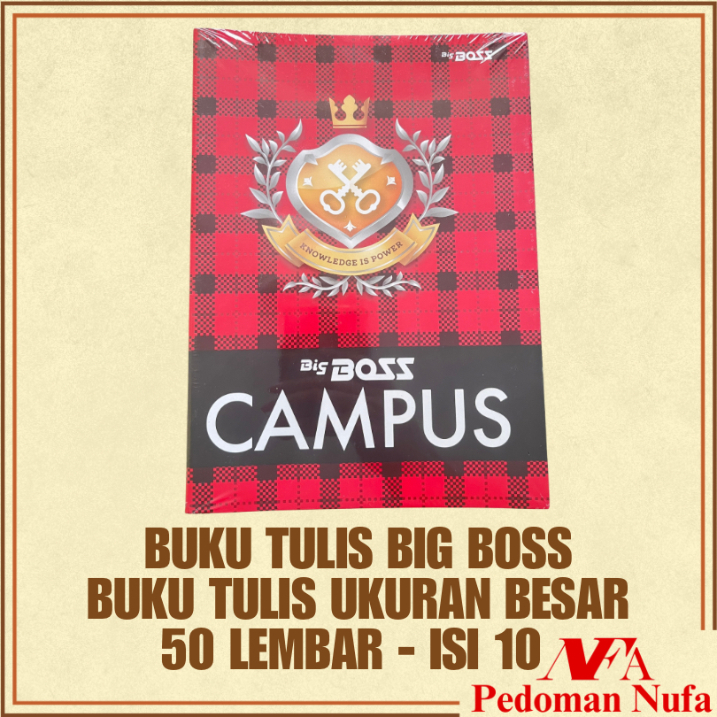 

NUFA Buku Tulis boxy (besar) BIG BOSS by Sidu Sinar Sidu Dunia 50 Lembar ( Pak 10 Buku )