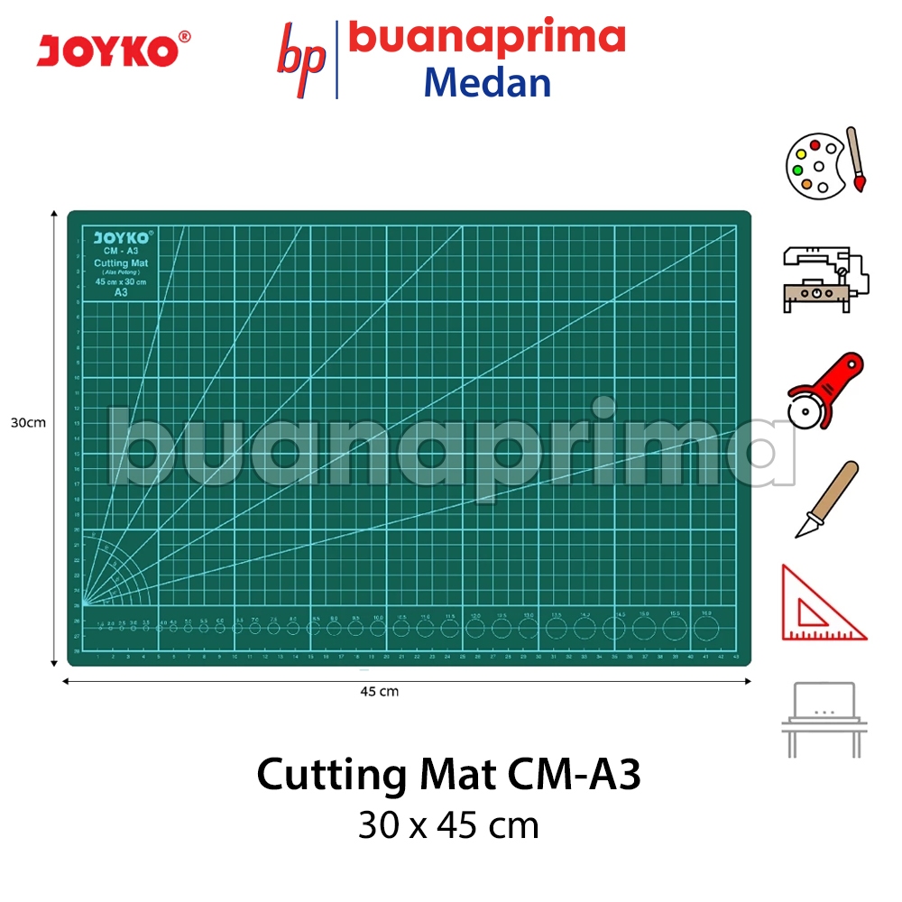 

Cutting Mat A3 JOYKO 45 x 30 cm Hijau Tua Alas Tatakan Pemotong Potong Kertas