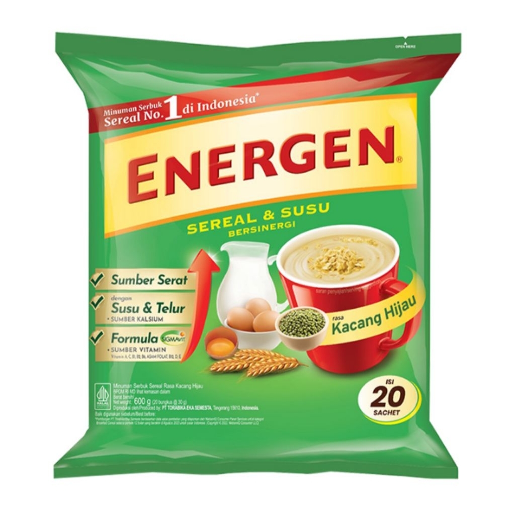 

Energen Minuman Sereal Rasa Kacang Hijau 20 x 30 g