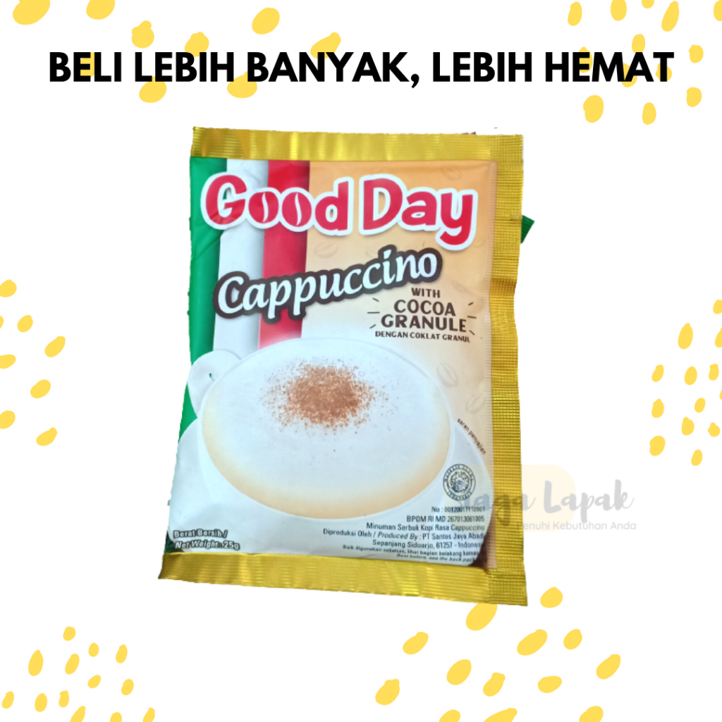 

Kopi Good Day Cappucino ECERAN 1 SACHET Coffe With Cocoa Granule [BELI BANYAK LEBIH MURAH]