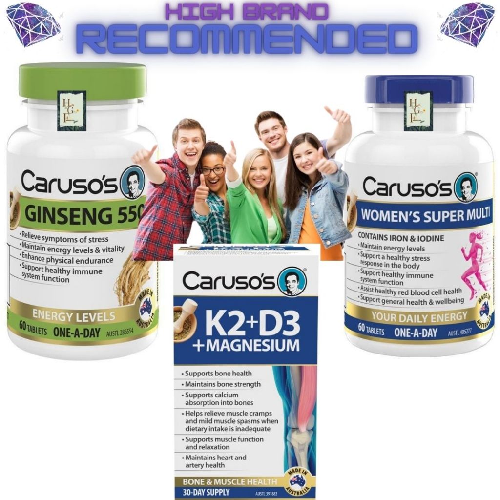 carusos vitamin k2 + d3 60 capsules, vitamin k2 d3 magnesium 30