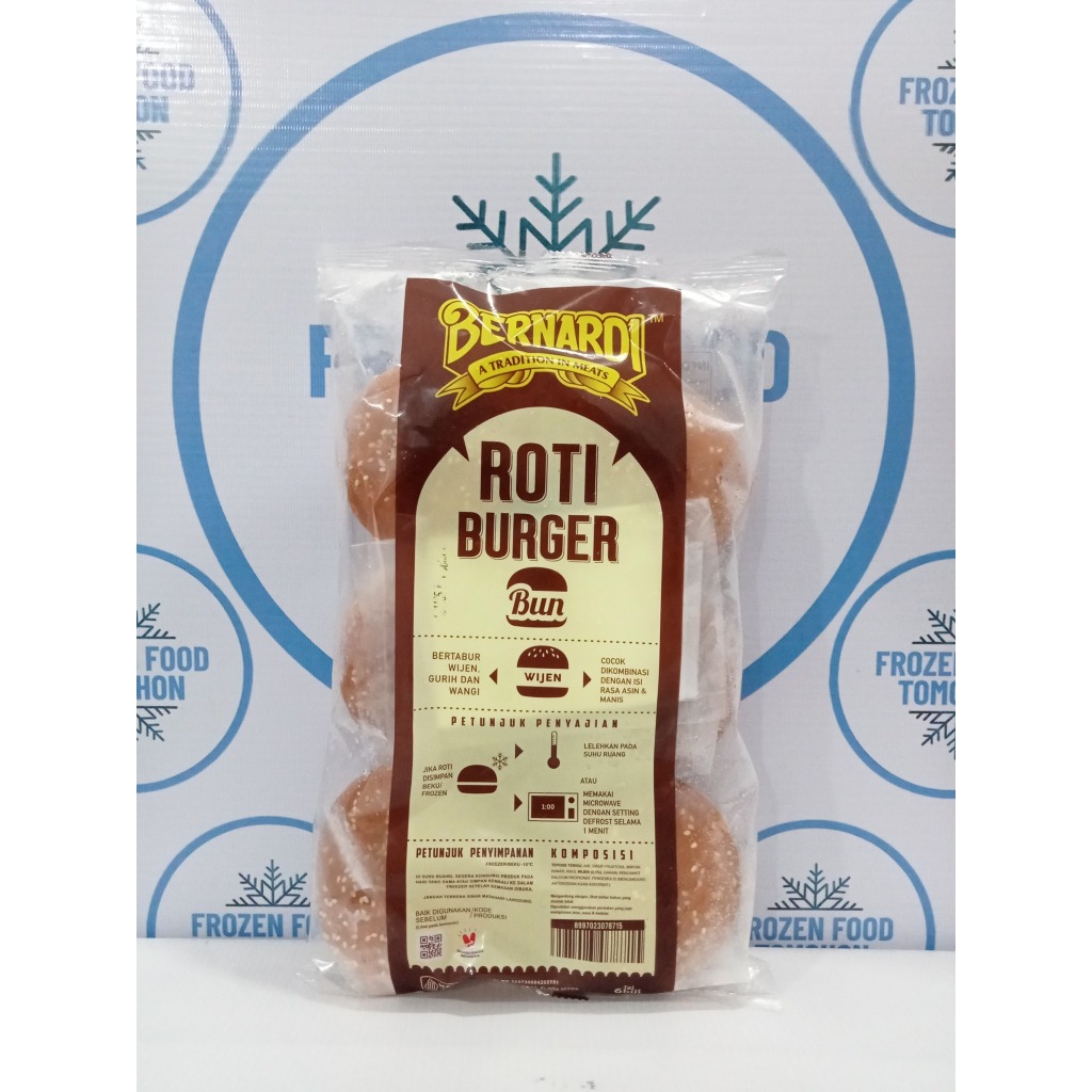 

Roti Burger Bun Bernardi Wijen isi 6pcs - Frozen Food Tomohon