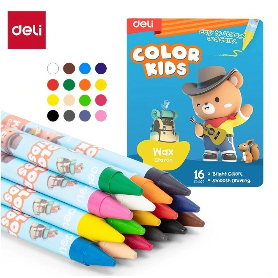

Deli Wax Crayon 16 Warna Color Kids