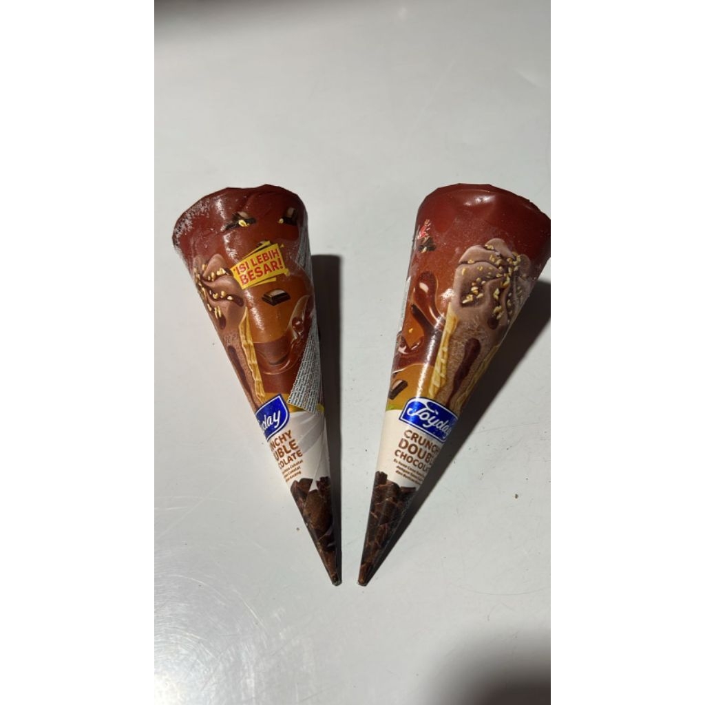 

jual es krim joyday cone series rasa coklat / joyday crunchy double chocolate ice cream