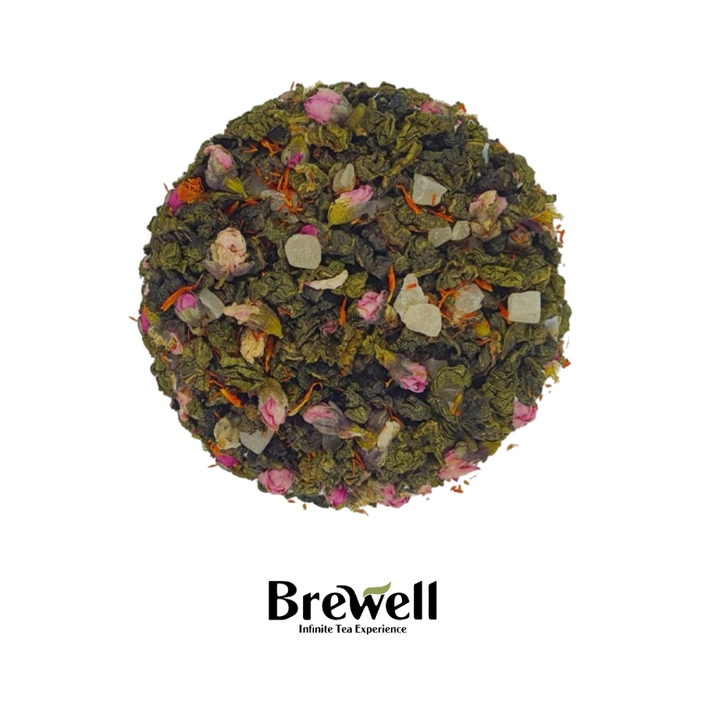 

Brewell | Peach Delight Tea Blend - Loose Tea | Teh Oolong Persik | Peach Oolong Tea | Premium Tea - 250 Gram / 500 Gram
