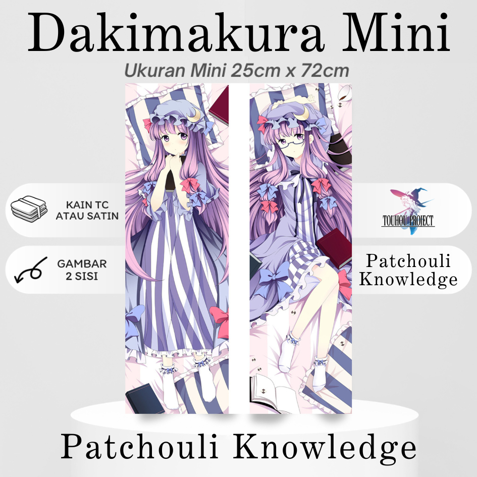 DAKIMAKURA Mini PATCHOULI KNOWLEDGE Touhou Project - Sarung bantal Mini Waifu Anime Toho Project