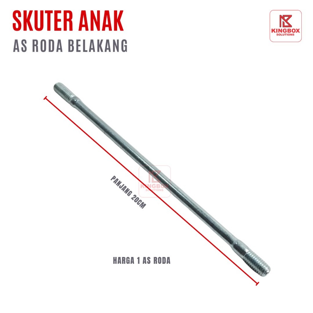 Baut As Roda Belakang Skuter Anak Model Dorong Panjang 20cm