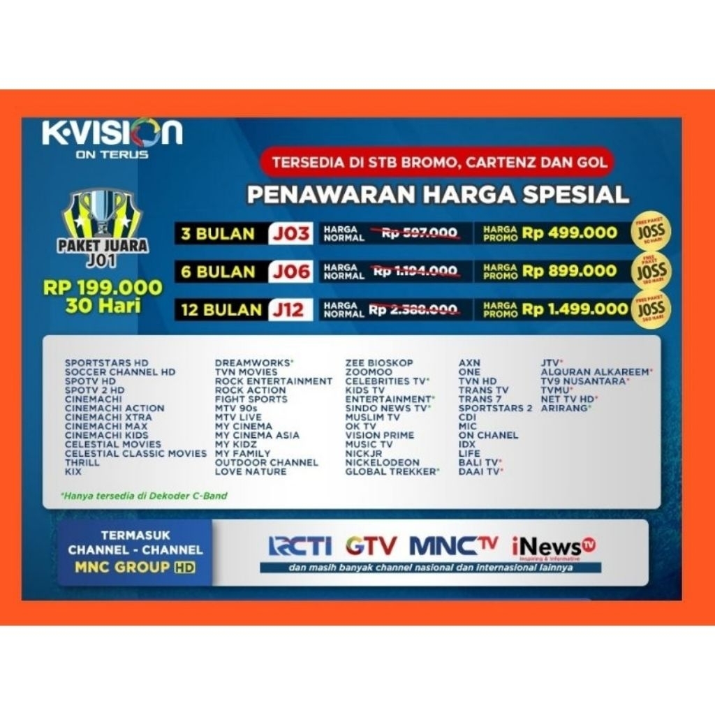 Paket Juara K vision (J01) 30 hari