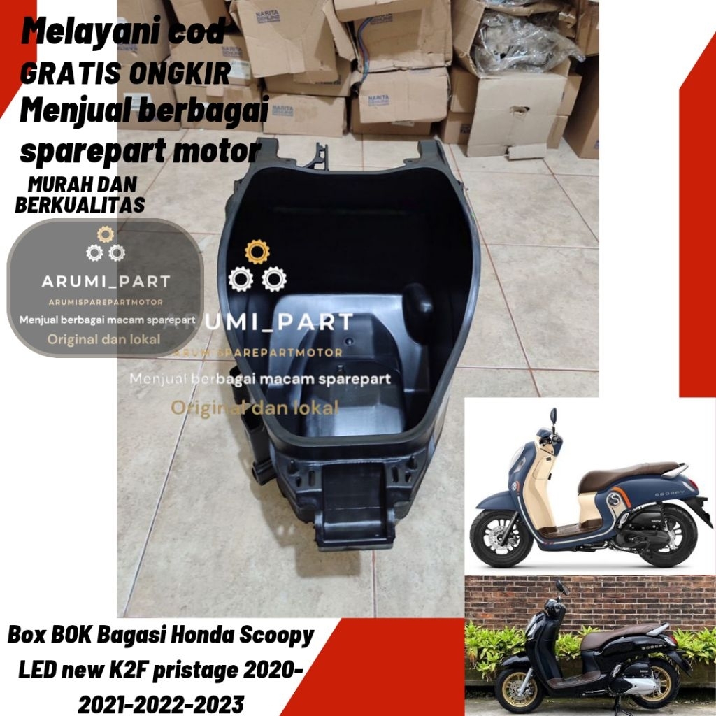 Box bok bagasi Honda Scoopy LED new K2F Pristage 2020-2021-2022-2023