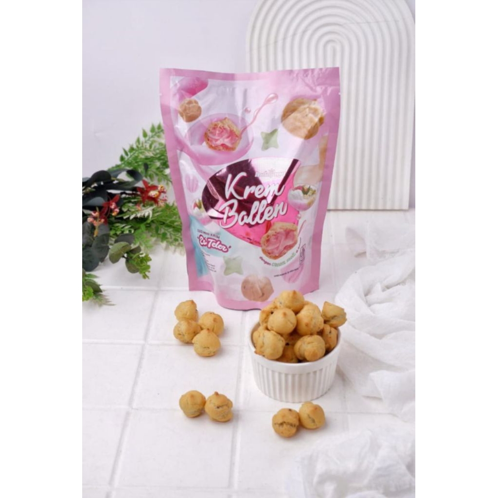 

Kue Soes Kering isi Krim Rasa Es TeLer .Kemasan 200gr