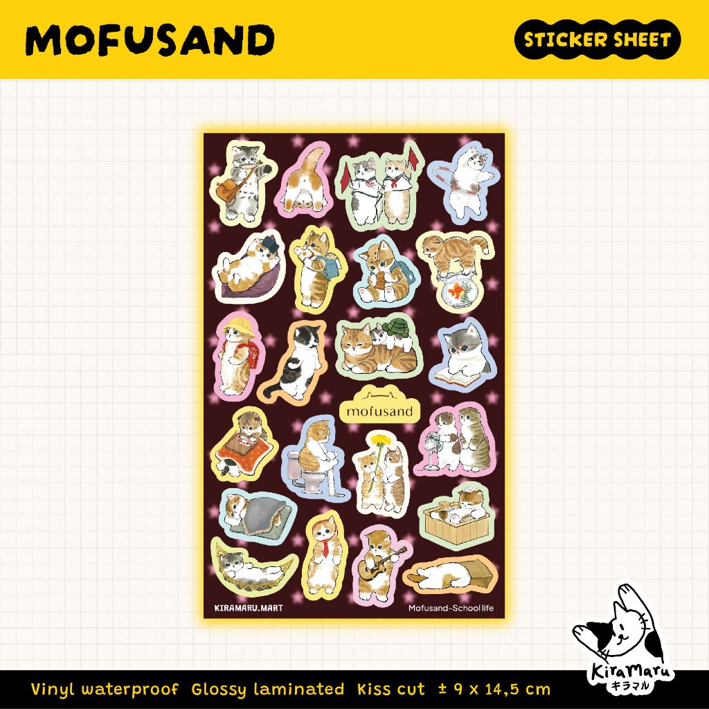 

Mofusand Sticker Sheet / Sticker Deco Japan / Sticker Kisscut Waterproof Glossy