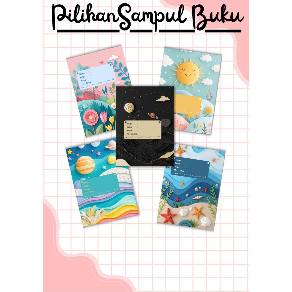 

Sampul Buku Anak Sekolah / Sampul Buku Estetik / Sampul Buku Tema 3D