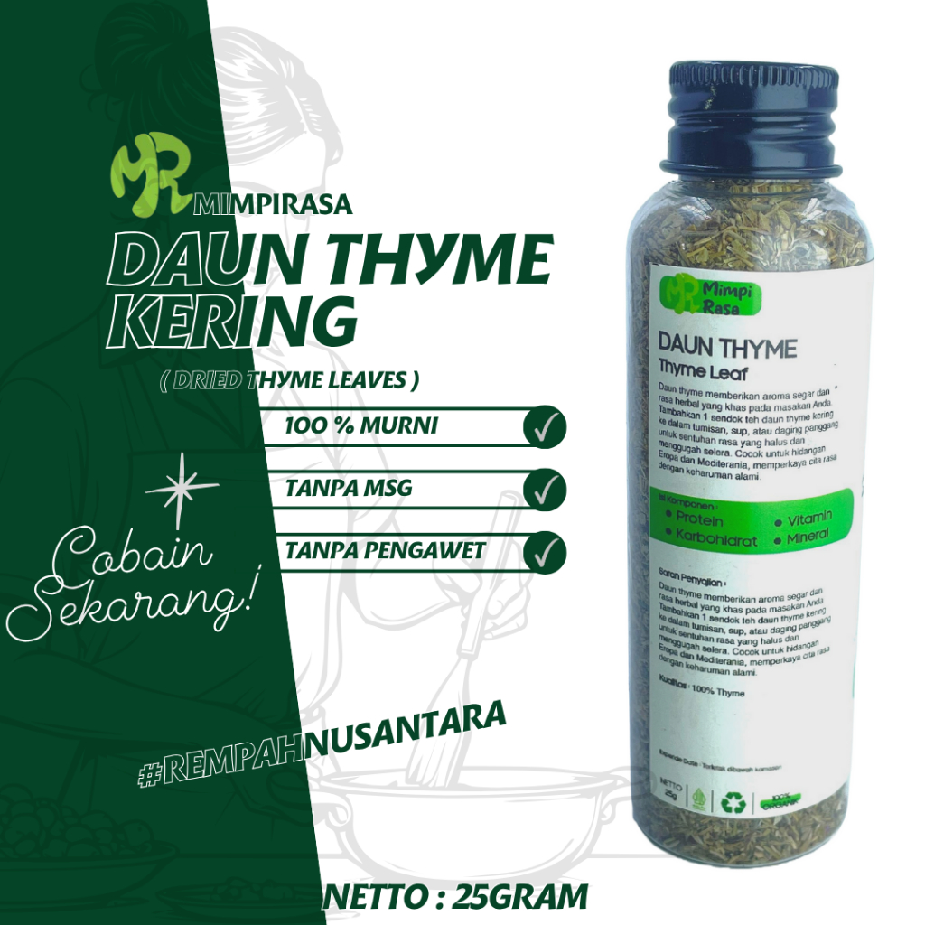 

Bumbu Tabur | Daun | Oregano | Rosemary | Daun Jeruk | Daun Salam | Parsley | Daun Jati China