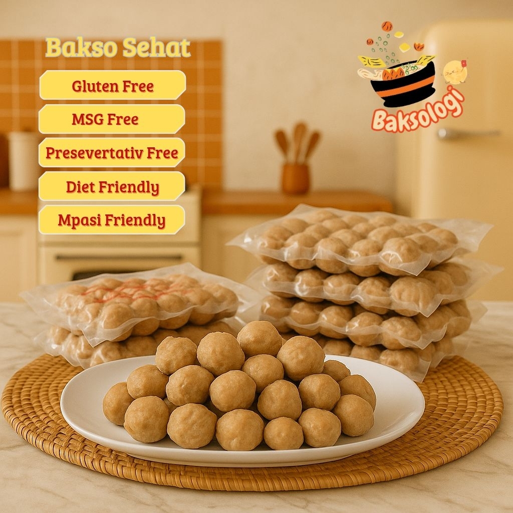 

Bakso Gluten Free 500gram NonMSG, cocok untuk MPASI dan DIET