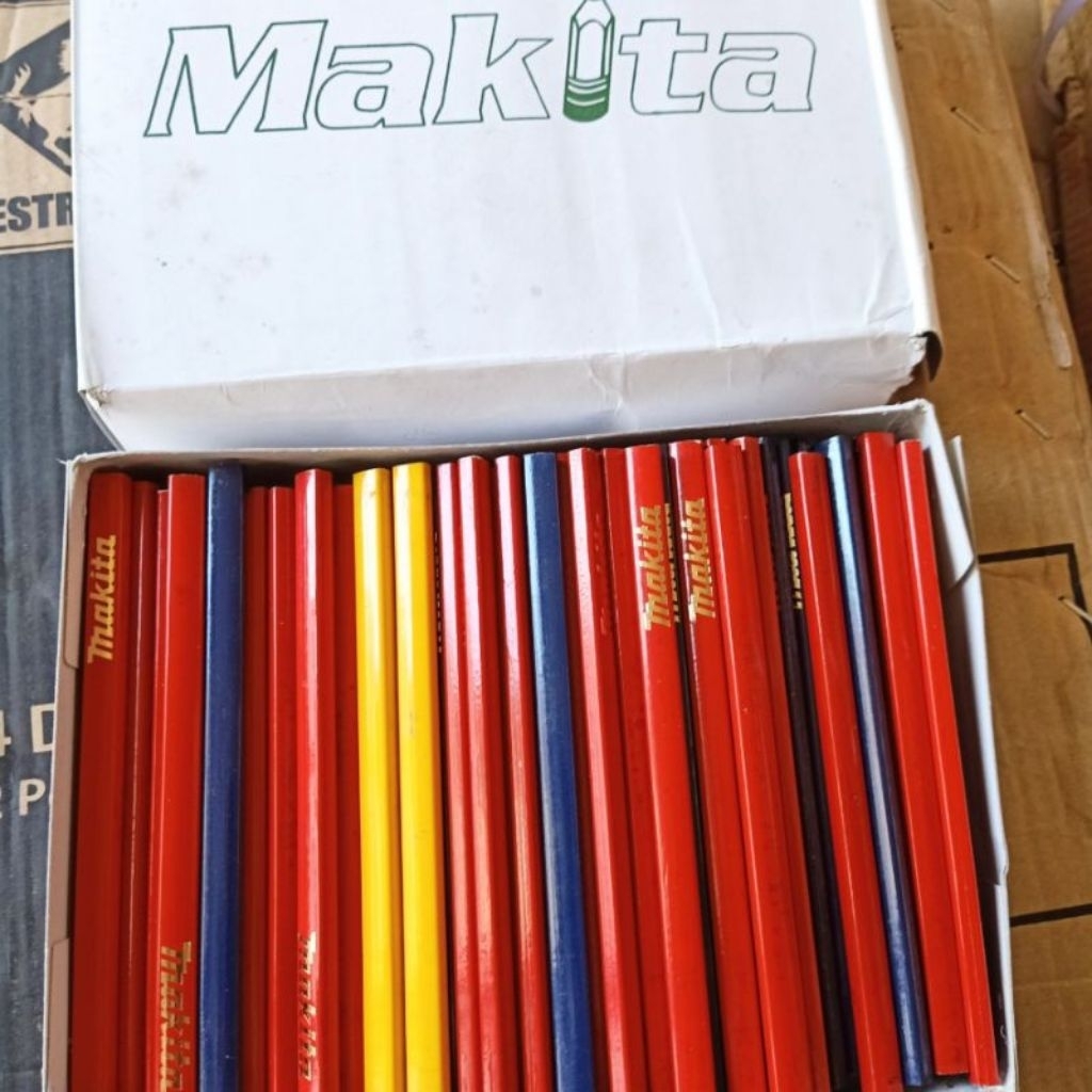 

1 DUS PACK BOX 144 PCS Pensil Tukang Kayu Bangunan MAKITA