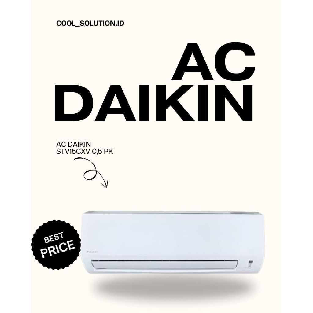 AC Daikin 1/2 PK STV15CXV
