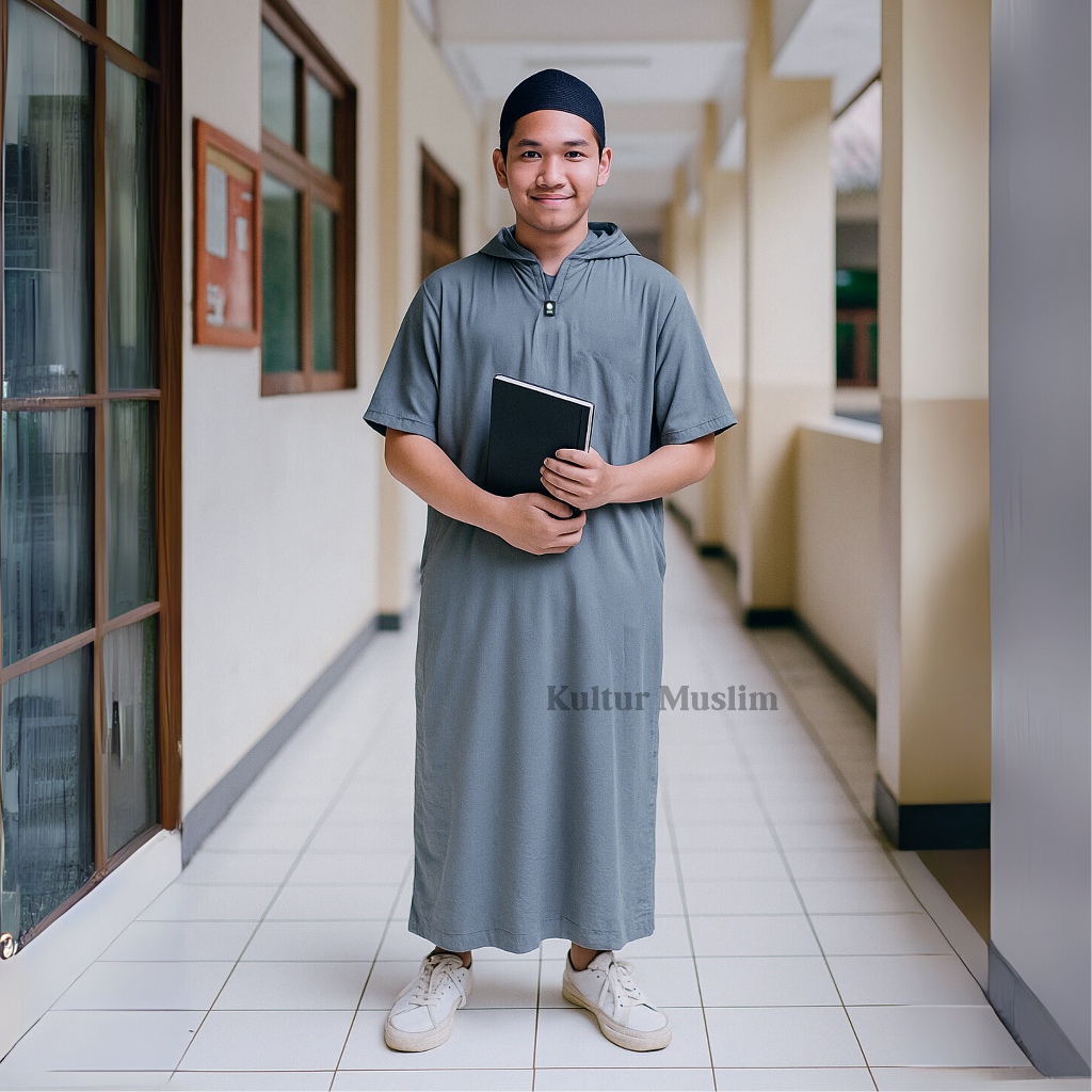 JUBAH HOODIE Jubah Gamis Travel Pria Jubah Hitam Pria Jubah Gamis Sholat Pria Travel Hoodie Koko Jub