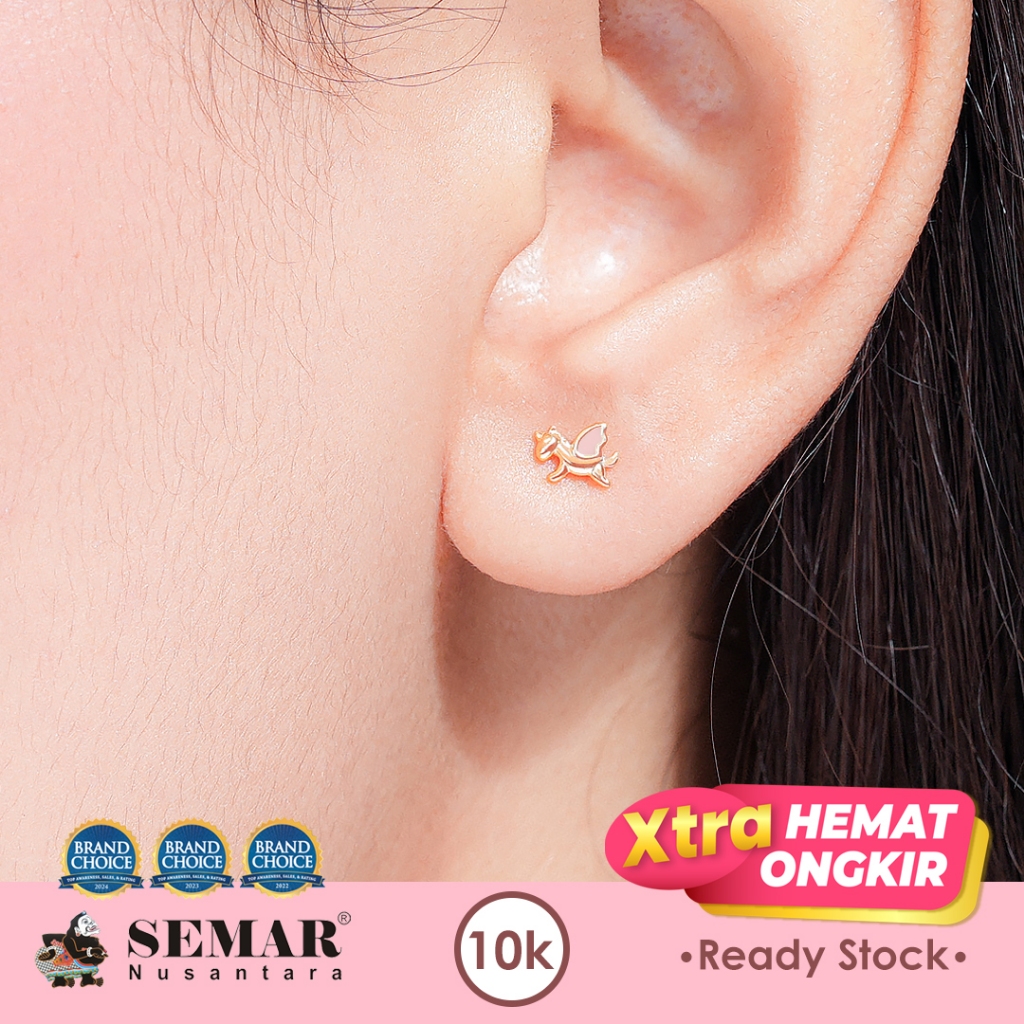 Anting Emas Tindik Cute Pegasus Gold 10K Semar Nusantara