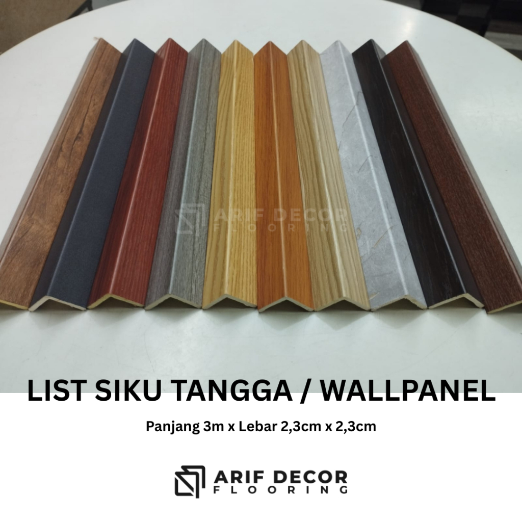 List siku tangga / list siku wallpanel / list siku pvc panjang 3m / Siku L Wallpanel