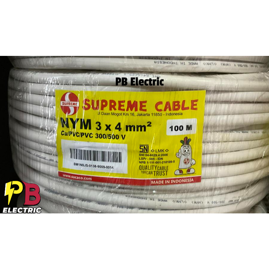 Kabel NYM 3 x 4 mm Merk Supreme / Kabel NYM 3 x 4 mm Supreme / Supreme NYM 3x4 mm