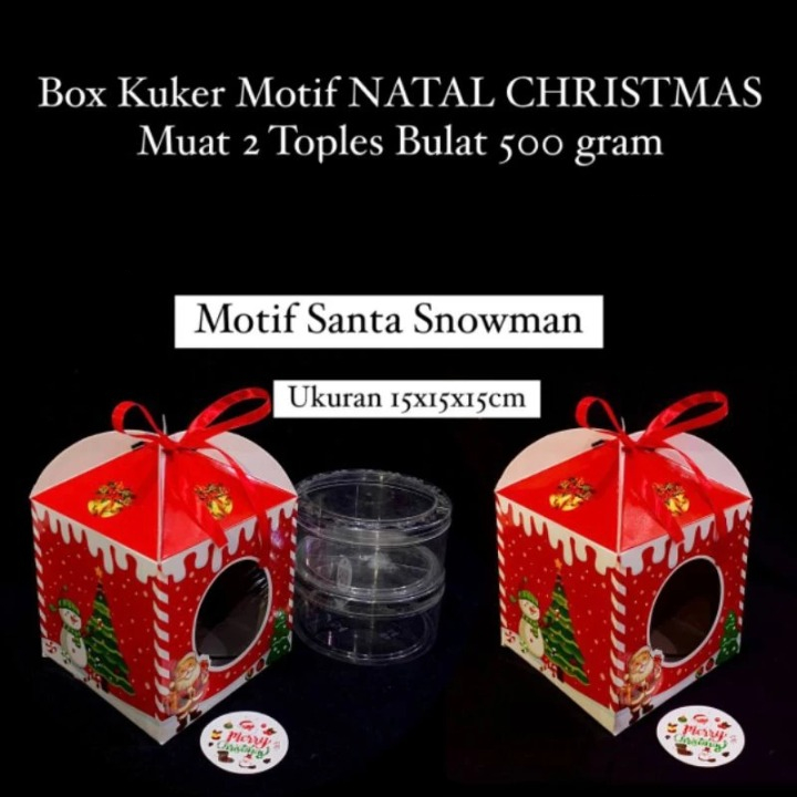 

Box Kuker Motif Natal Santa Snowman Muat 2 Toples Kuker 500gr