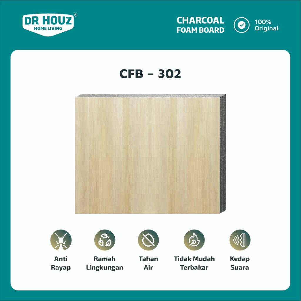 DR.HOUZ - Charcoal Foam Board - CFB 302 Wood (Wall Board)