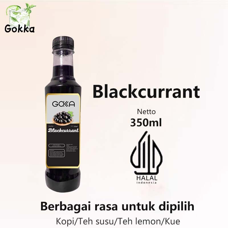 

Gokka Blackcurrant Sirup 350ml - Delicious Blackcurrant Flavor Syrup / Sirup Blackcurrant