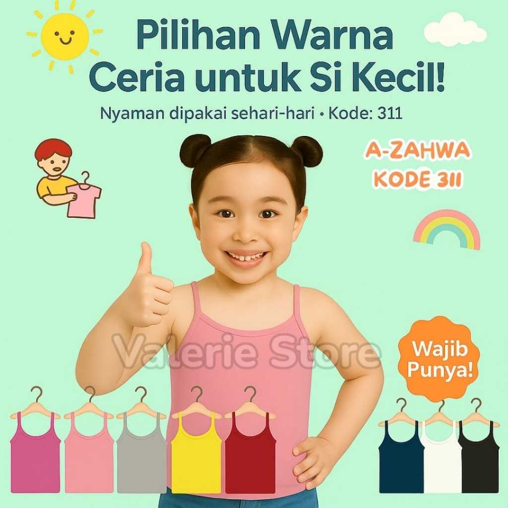 TANKTOP ANAK PEREMPUAN REMAJA / TANKTOP TALI KECIL A-ZAHWA WARNA 311