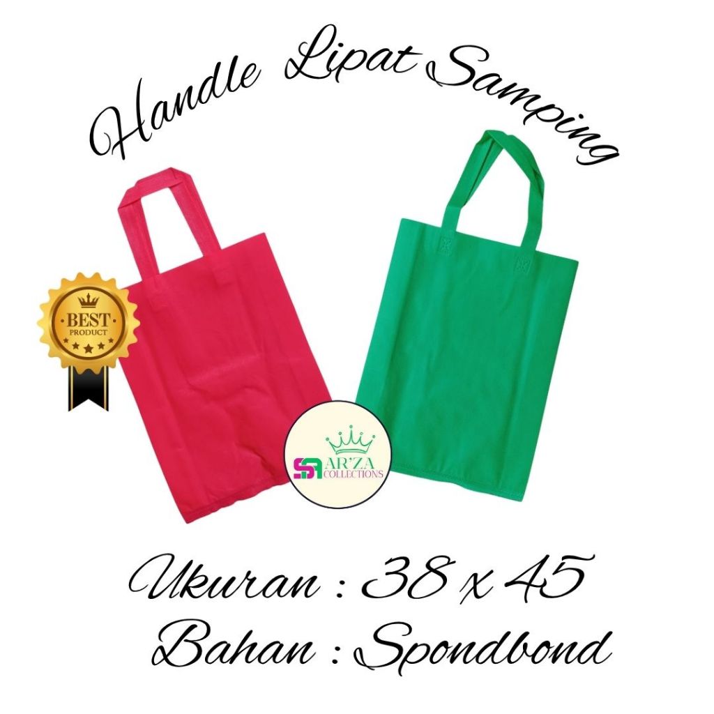 

Tas Handle Lipat Samping Ukuran 38 X 45 Isi 12pcs,Tas Goodiebag,Tas Hampers,Tas Spudboond