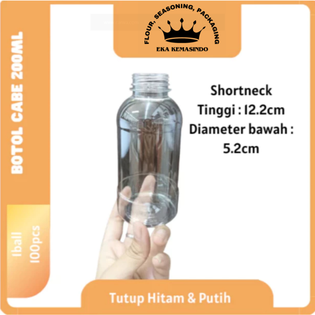 Botol Plastik Cabe 200ml | Botol Cabe 200ml | Botol 200ml | Botol Plastik 200ml Shortneck