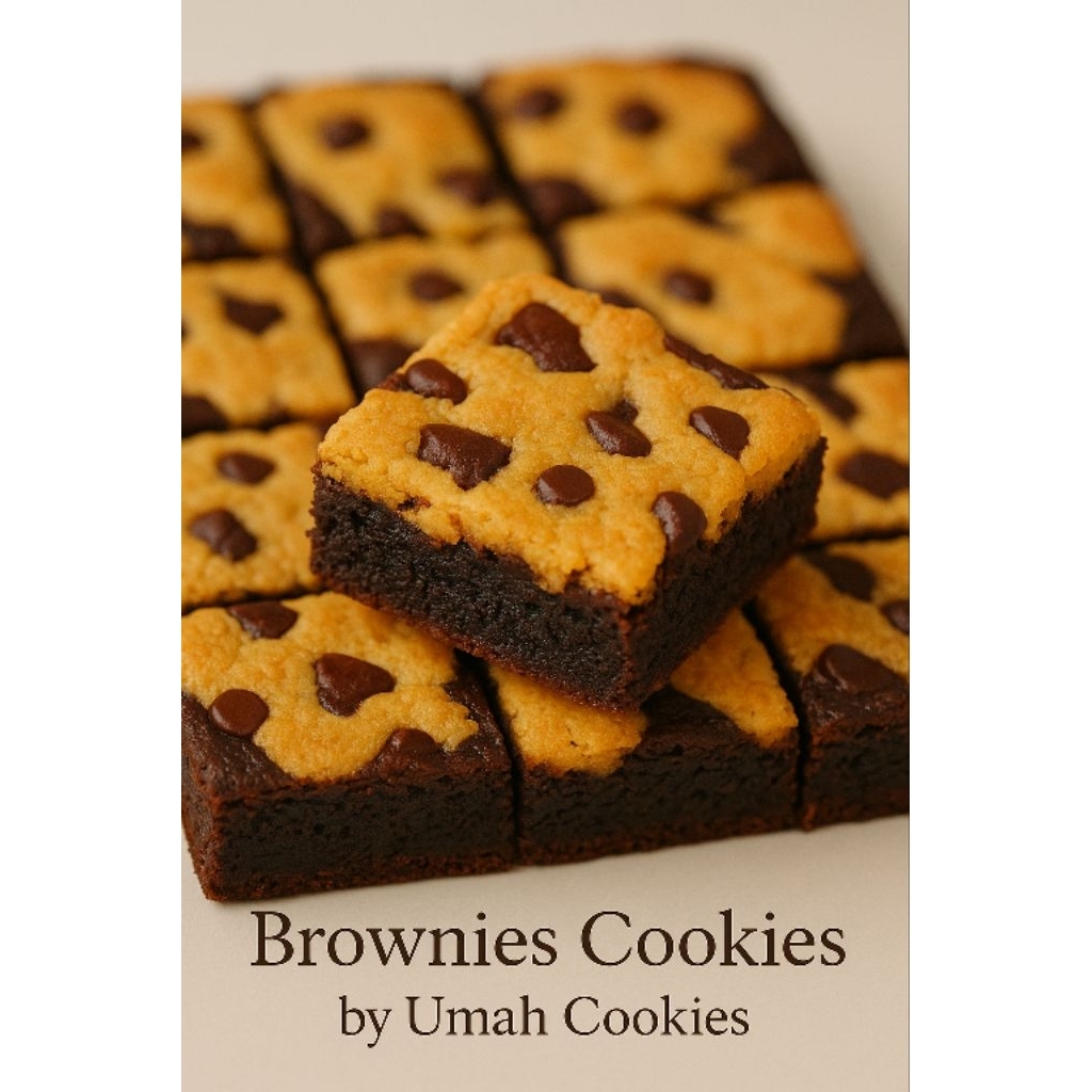 

Brownies Cookies Premium - Brownies Lembut Topping Cookies Choco Chip