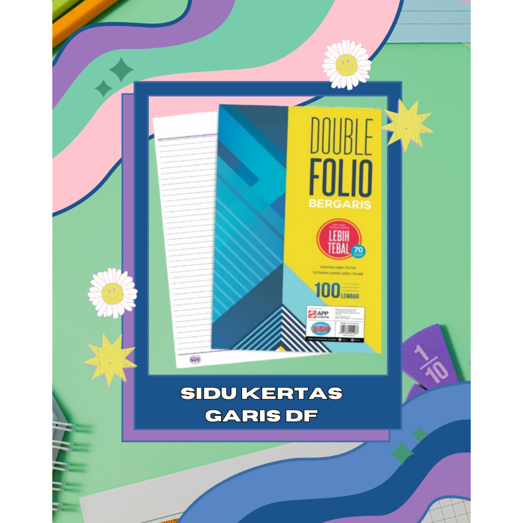 

SIDU KERTAS GARIS DF (FOLIO) ISI 10 LEMBAR