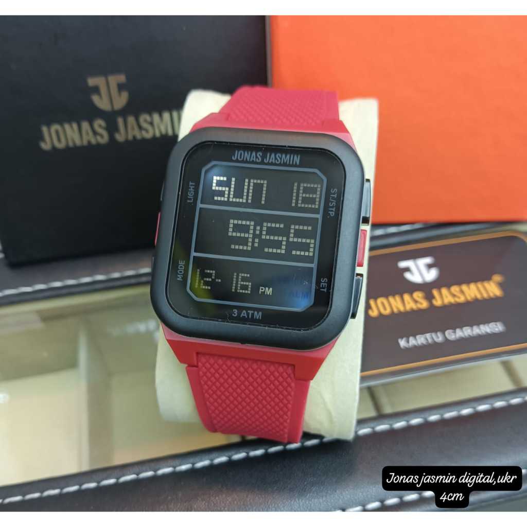 Jam Tangan Wanita Original Jonas Jasmin Digital Tali Rubber Karet 4CM Jam Tangan Fashion Cewek Asli