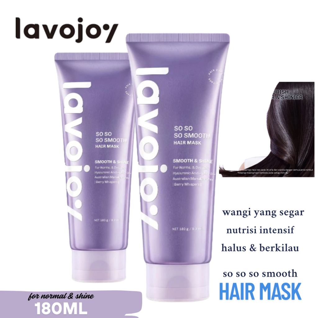 Hair Mask | Crembath Rambut | Perawatan Rambut | Hair Care | Lavojoy So So So Smooth Hair Mask 180gr