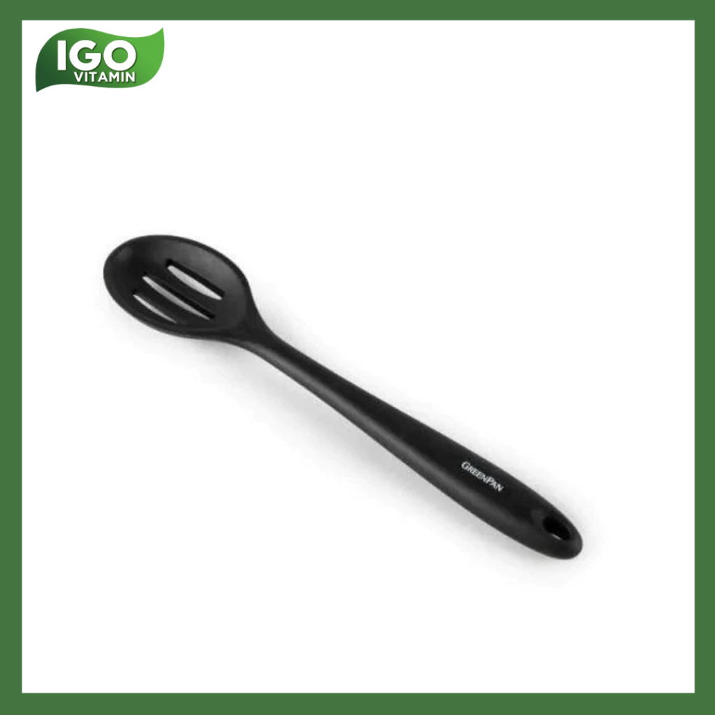 Greenpan Silicone Slotted Spoon Black