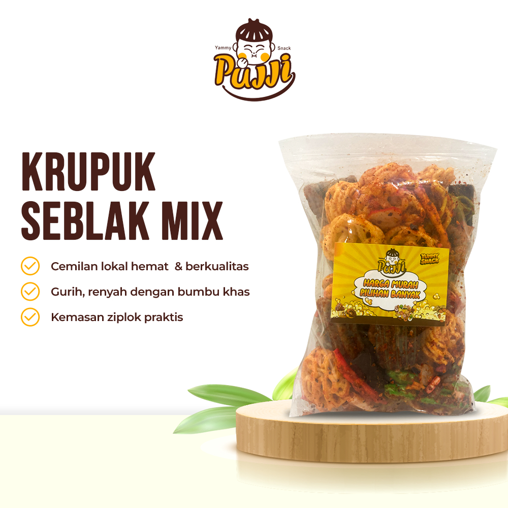 

PUJJI SNACK - Kerupuk Seblak Mix Pedas Khas Bandung / Kerupuk Seblak Campur Viral