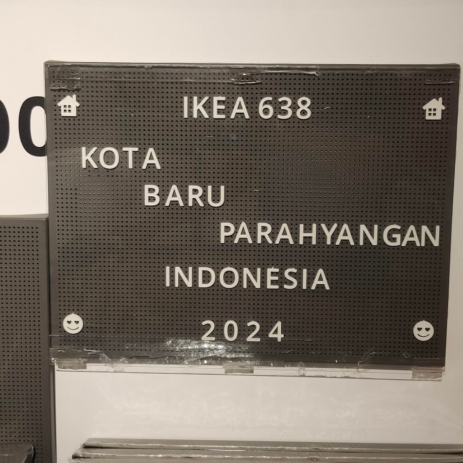 

Papan berlubang dengan huruf timbul, abu-abu tua, 30x40cm Svensas