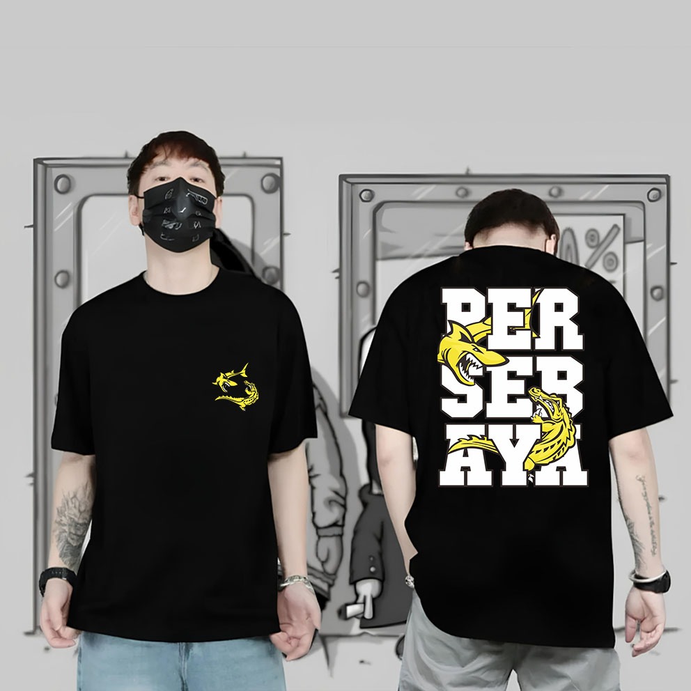 KAOS ATASAN OBLONG PRIA MOTIF PERSEBAYA SURABAYA  DEPAN BELAKANG KAOS DEWASA LENGAN PENDEK KAOS DIST