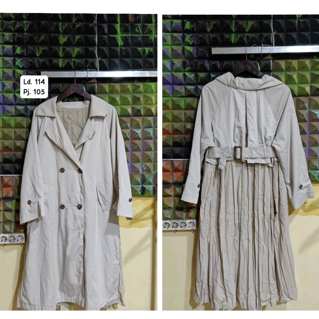 Coat premium model plisket bagian belakang