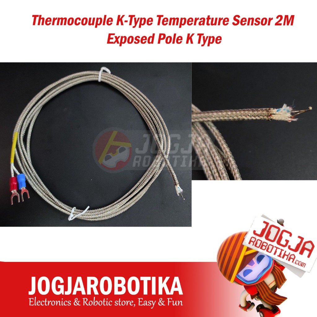 Thermocouple K Type Temperature Sensor 2M Exposed Pole K-Type
